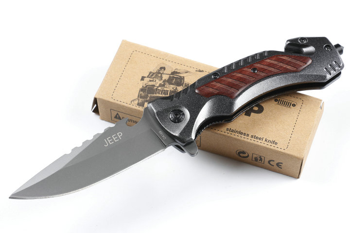 JEEP DA169 fast opening folding knife with bottle opener and glass breaker UD405447 